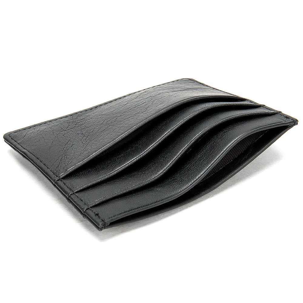 Genuine Cow Leather ID Card Holder Business Wallet With 7 Card Slots Slim Card Case Z250527
