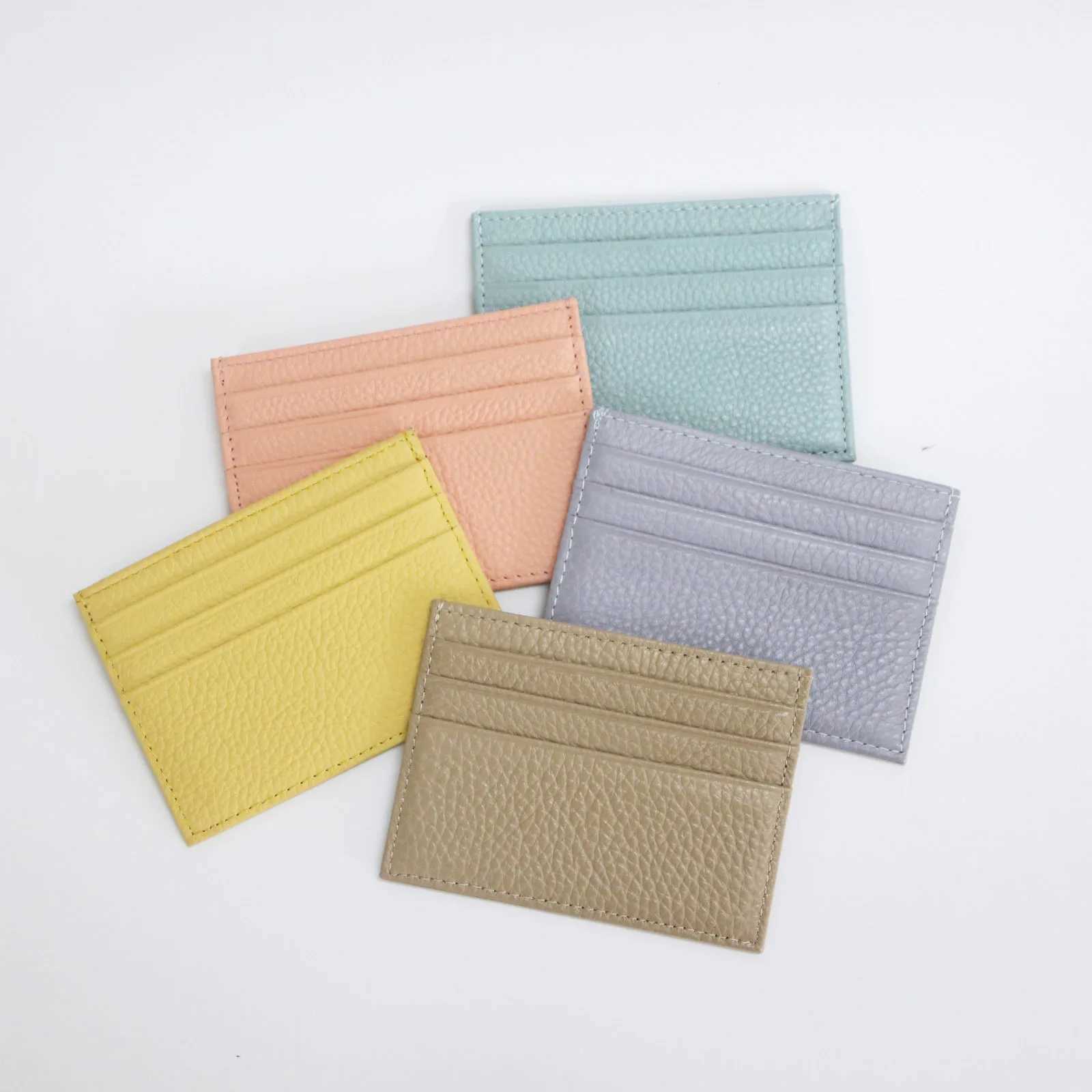 Custom Letter Genuine Leather Card Holder Personalized Initial Slim Wallet Monogram Name Purse Card Case DIY Wedding Gift Z250527
