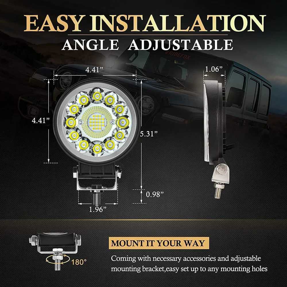 4inch 123W LED Bar Offroad 4X4 Spotlight 12V 24V Work Light Bar For Jeep Truck Car Tractor SUV ATV Barra LED HeadlightsXJ250527