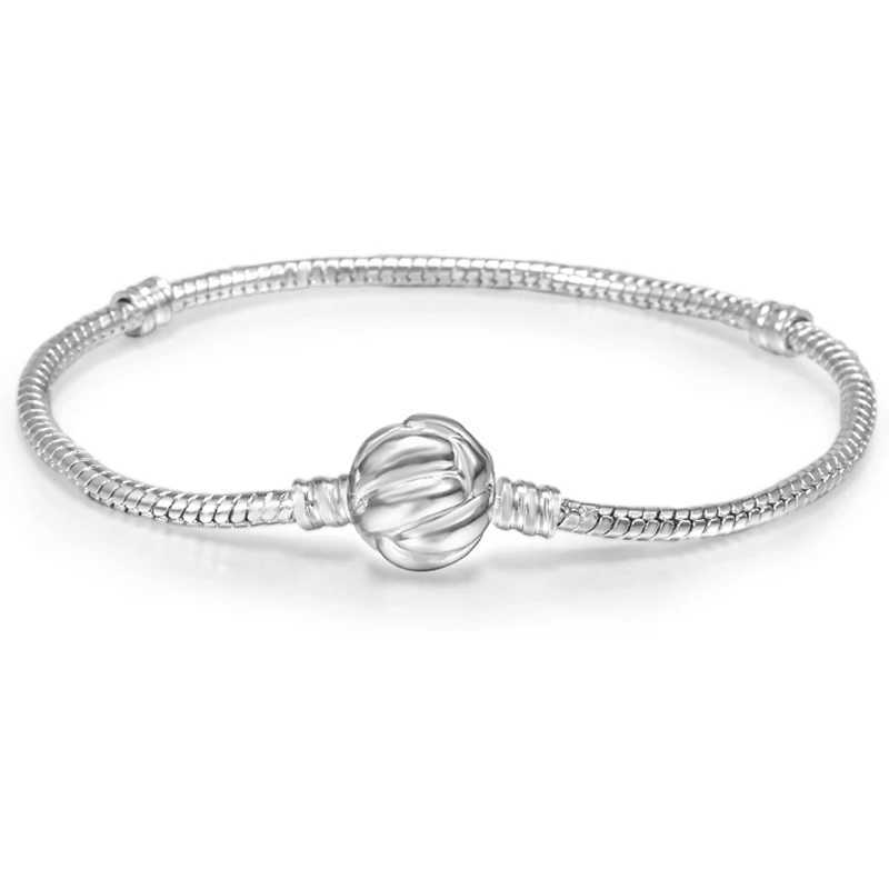 TOGORY Concentric Knot Snake Bone Chain Fit Original DIY Beads Charm Bracelet Bangles For Women Jewelry Making Gift Dropshipping W250526