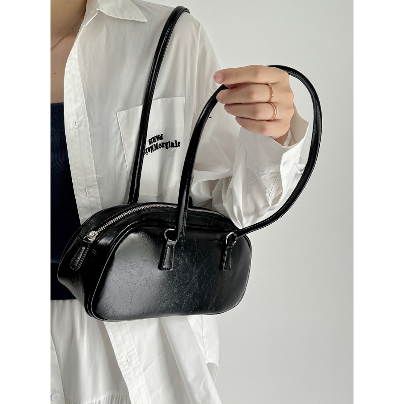 Bow Portable Silver Bag Women's New Niche Underarm Bag Large Capacity Bag