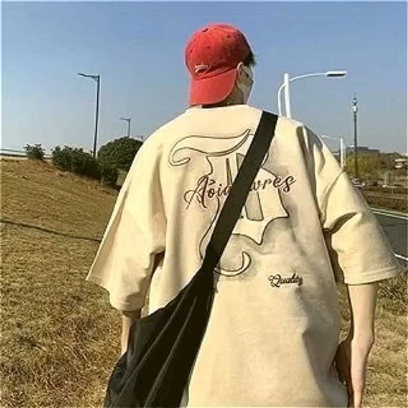 8XL Casual Short Sleeve Loose Printed Retro American Gothic Hollow T-shirt Z250527