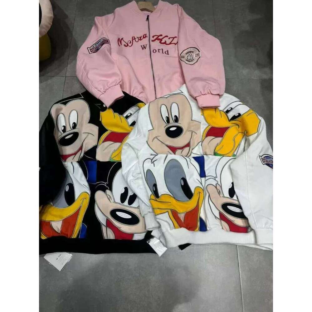 Chic Design Sense Long-Sleeved Jackets Cute Sweet Cartoon Casual Versatile Loose Thickened Coat Zipper Chaquetas 2025 Winter New