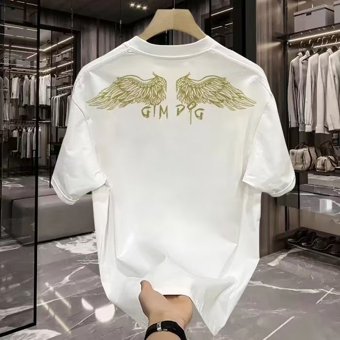 New Free shipping designer t-shirt for mens t-shirt black white Summer American style trendy printed versatile casual round neck T-shirt