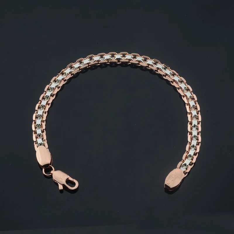 FJ 5MM 585 Rose White Gold Color Bracelet W250526