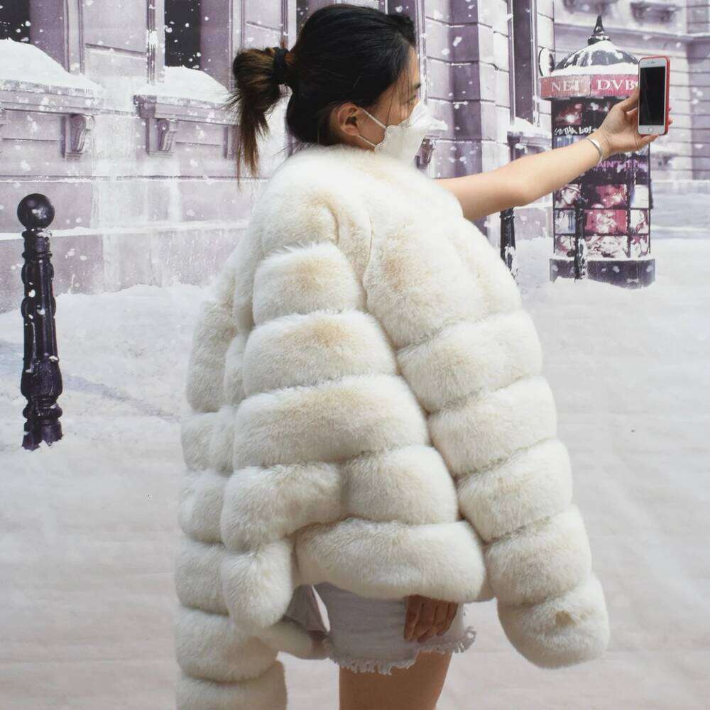 2022 Winter Fashion Short Women's Coat High Quality Multi-Colour Faux Fur Jacket Warm Autumn New Plus Size 7XL Ladies
