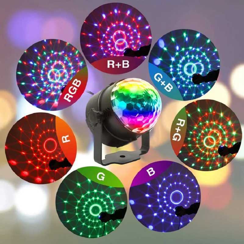 Music Sync LED Stage Disco Light With Remote Control Christmas Atmosphere Rotating Ball Lamp for Party Home KTV DJ Bar XmasXJ250527