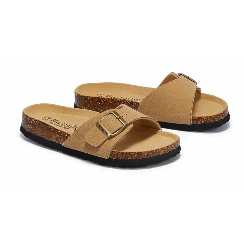 11 Color Womens Cork Slippers Flat Bottomed Anti Slip Frosted Leather Sandals Mens Womens Summer Outdoor Beach SlippersXJ250527