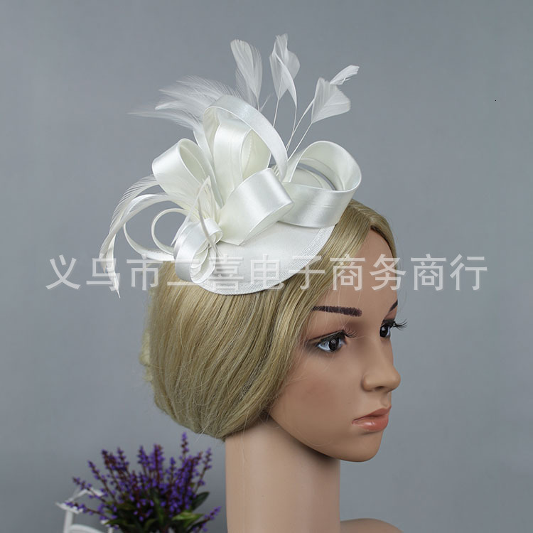 Women Vintage Fascinator Wedding Hat Elegant Ladies Church Race Hair Accessories Bride Wedding Church Party Tea Chapeau Cap 240808