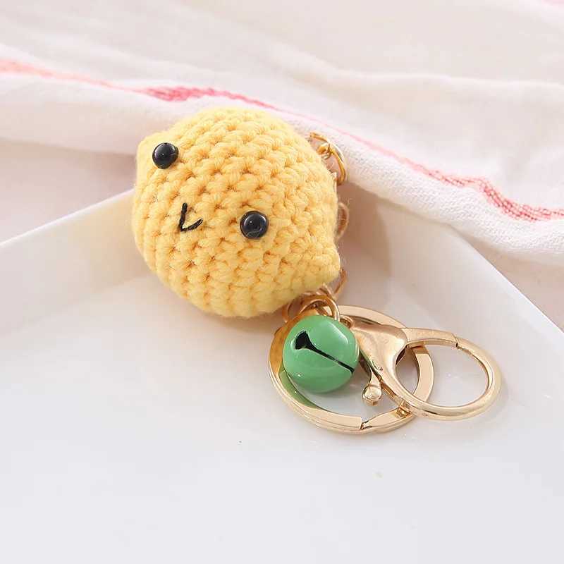 Cute Fruit Crochet Keychain For Car Keys Accessories Creative Knitting Rainbow Keychain Lemon Doll Knitted Keyring Wholesale W250526