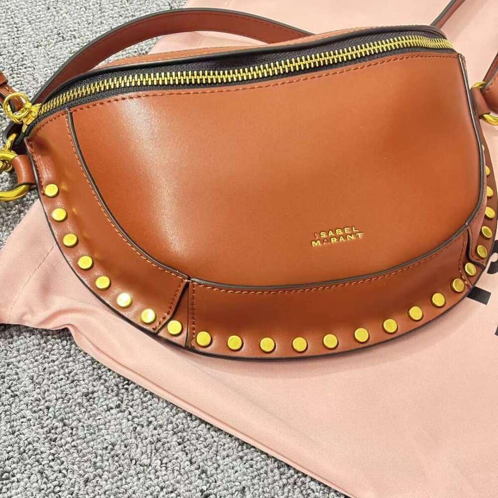 IS Classic Series SKANO Black Single Shoulder Cowhide Leather Half Moon Waist Bag for Women