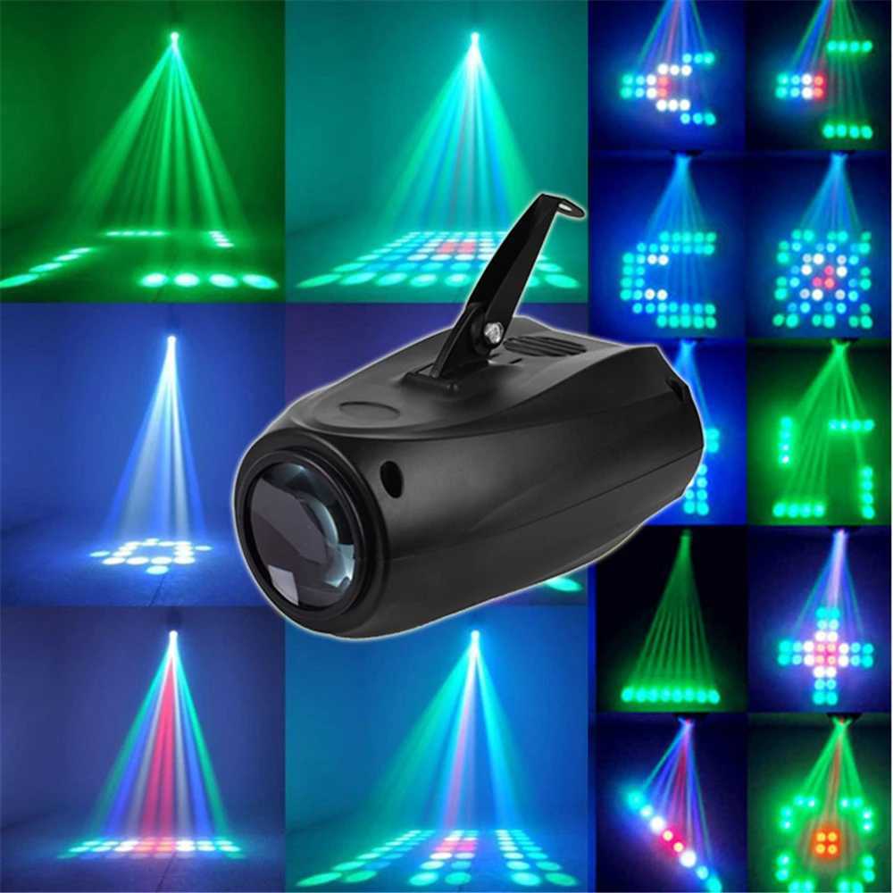LED Lights 64LEDs Airship RGBW Pattern Stage Effect Lighting Equipment DJ Disco Party Projector Spotlights LED Lights for Christmas XJ250527