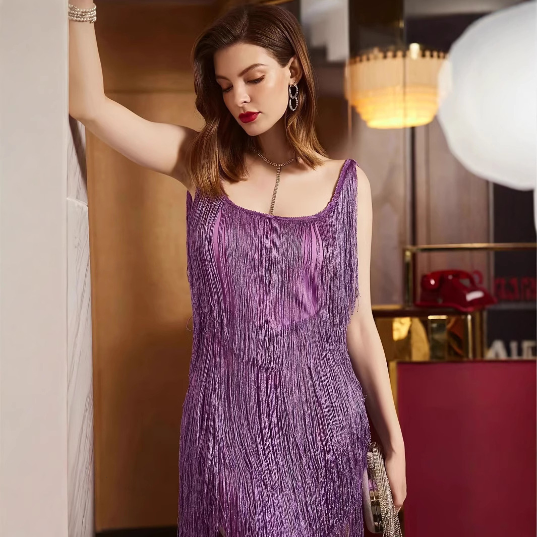 Backless tassel pencil skirt tassel dress for women INS