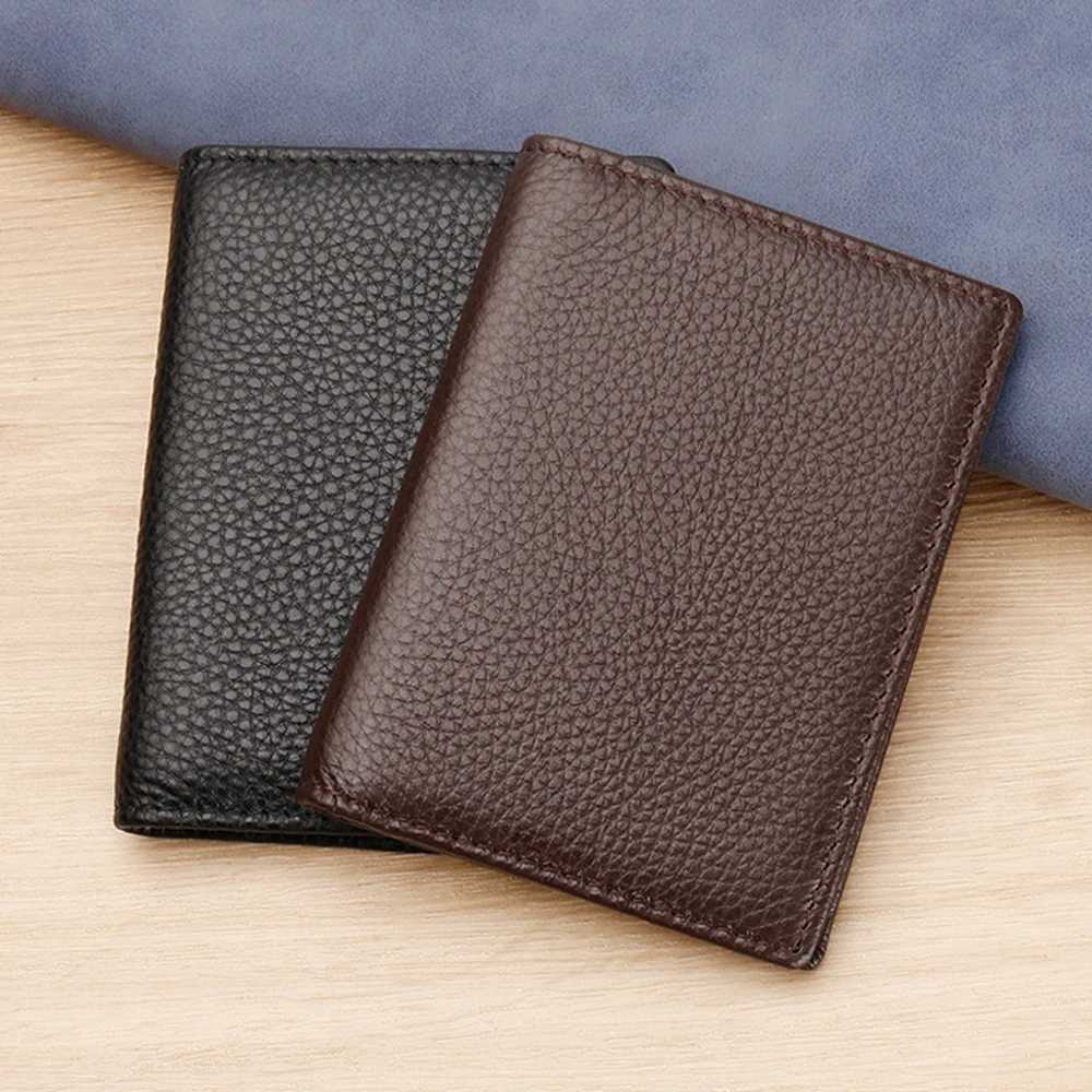Lychee Genuine Leather Mens Card Holder Anti-magnetic RFID Bag Ultra Thin Soft Business Card Holder for Men Z250527