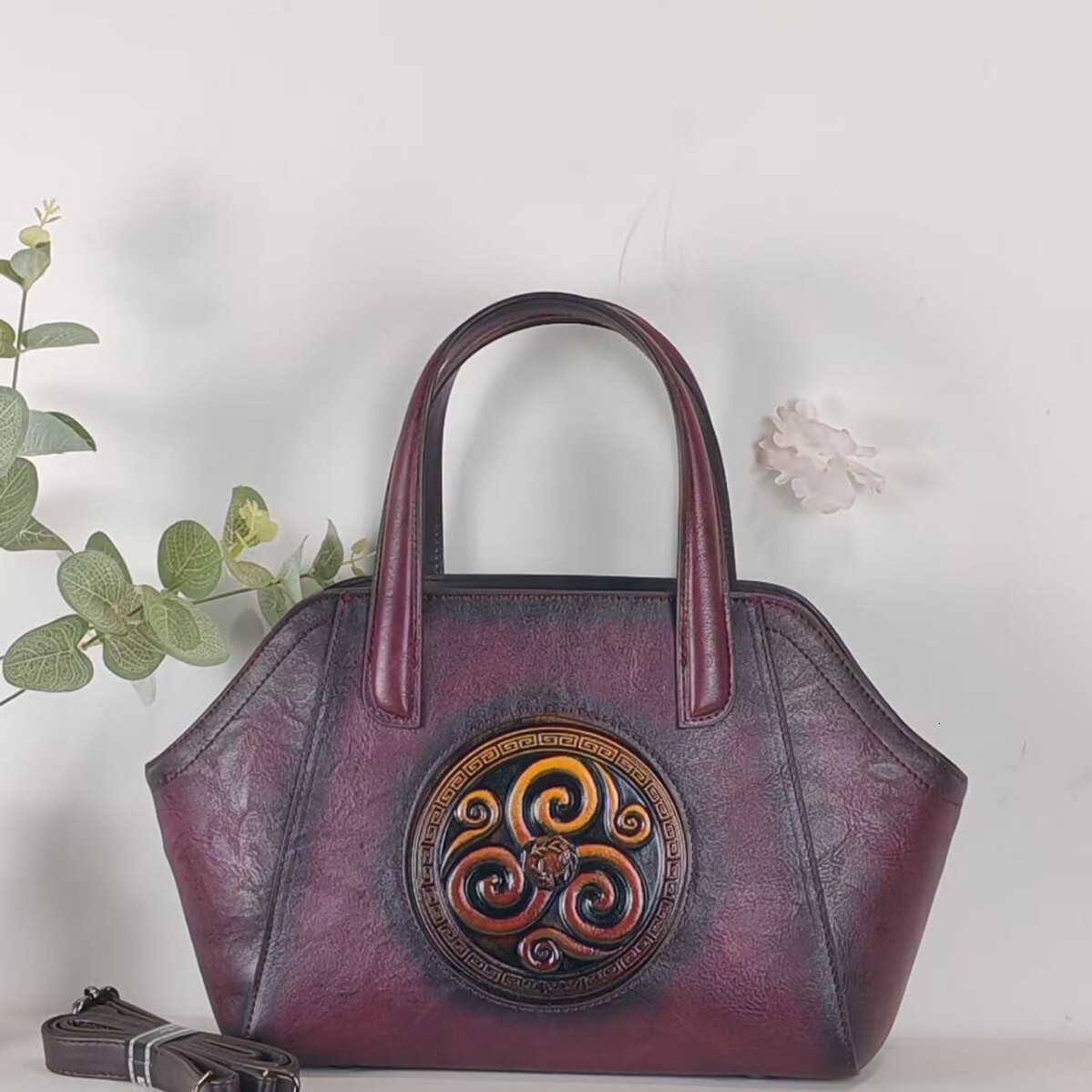 Top quality Brand High Quality Style 2025 Vintage Embossed Women's Handbag Crossbody Bag Artistic Chinese Style High-end Shoulder Bag Free Delive