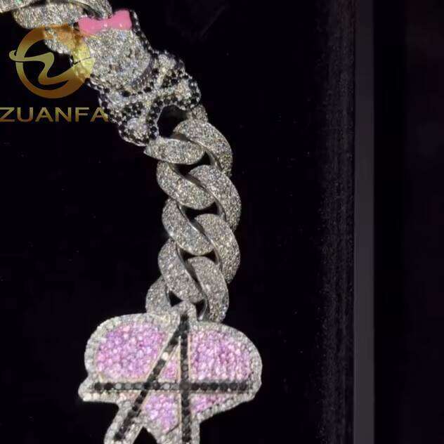 Personalized Special 16mm Link With Name Custom Sier Moissanite Dia Hip Hop Jewelry Iced Out Cuban Chain