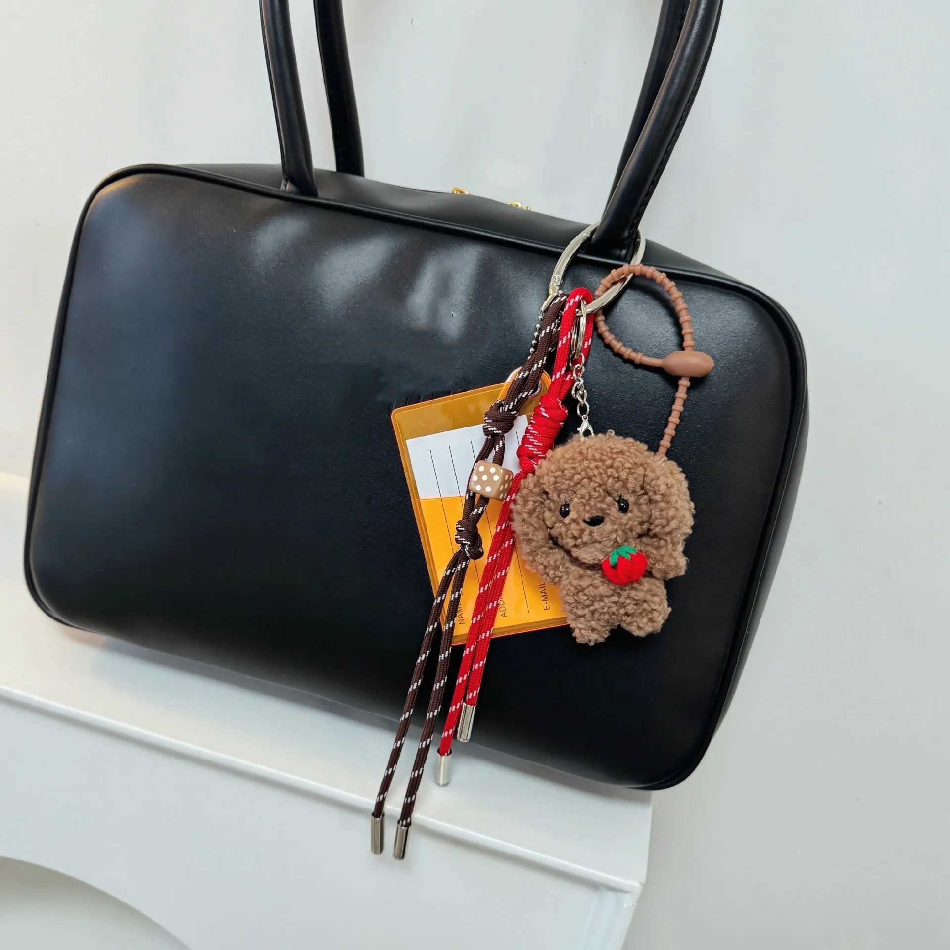 Ins Cute Plush Doll Keychain Bear Rabbit Mobile Phone Pendant Bag Car Autumn/Winter Accessories For Girl Women Gifts Y2k W250526