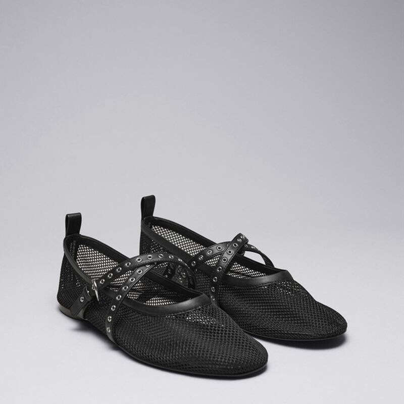 French Style Mesh Ballet Flats 2025 Spring Summer New Black Fashion Simple Personality Women's Shoes