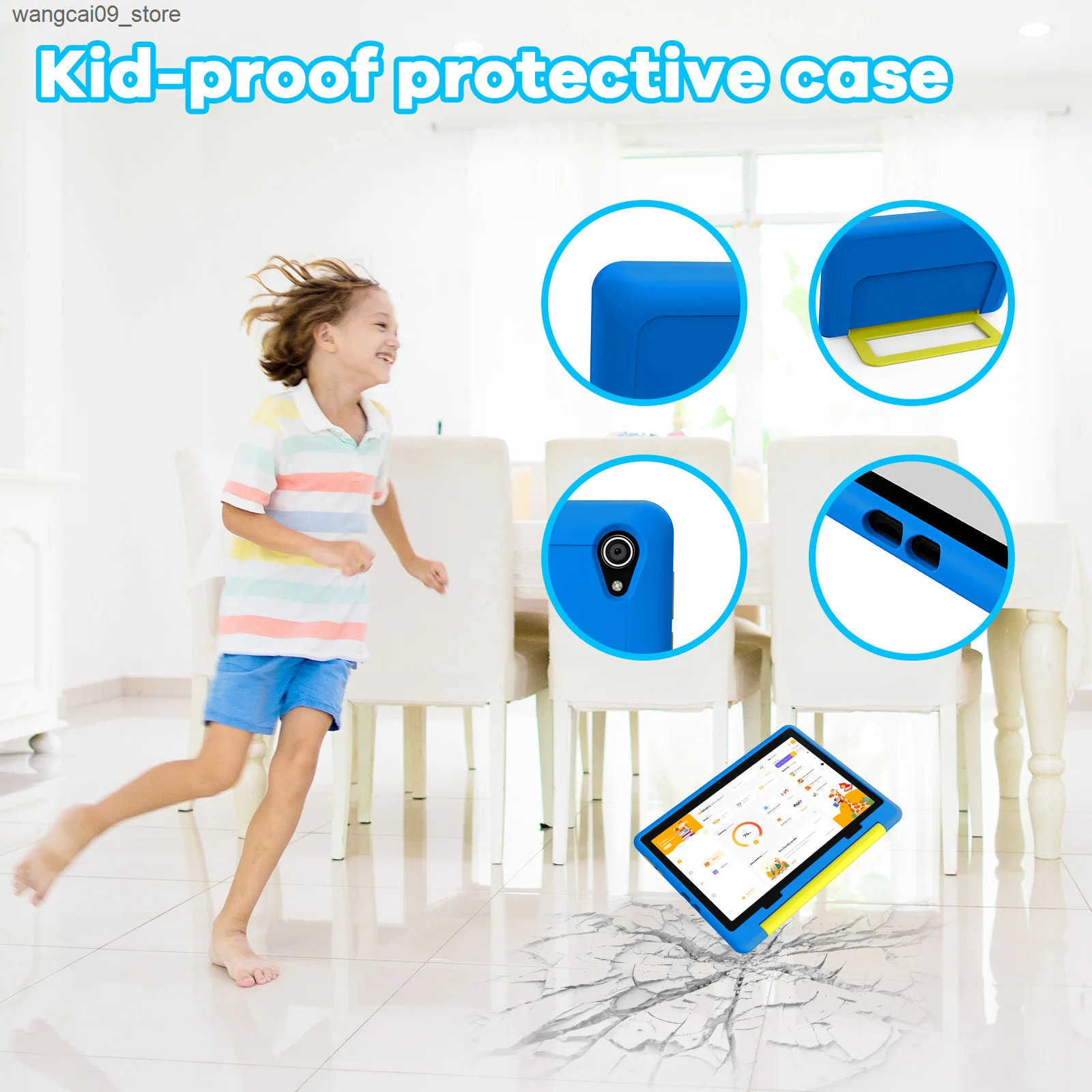 URAO KT1016 Kids Tablet 10.1 inch Android 14 Quad Core 8GB RAM 64GB ROM 1TB Expand WiFi Bluetooth Childrens Gift Kids Software z250527
