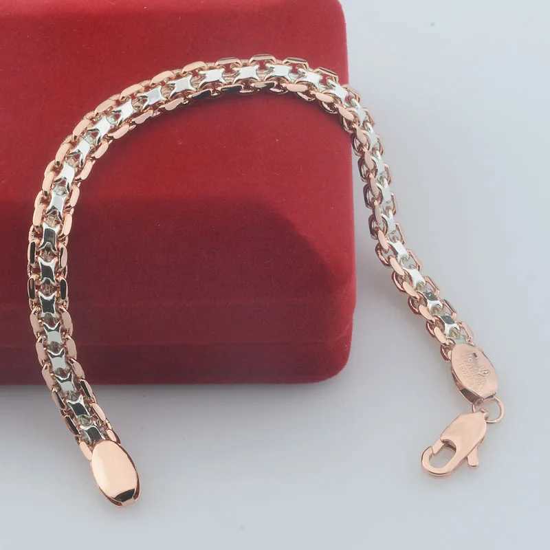 FJ 5MM 585 Rose White Gold Color Bracelet W250526