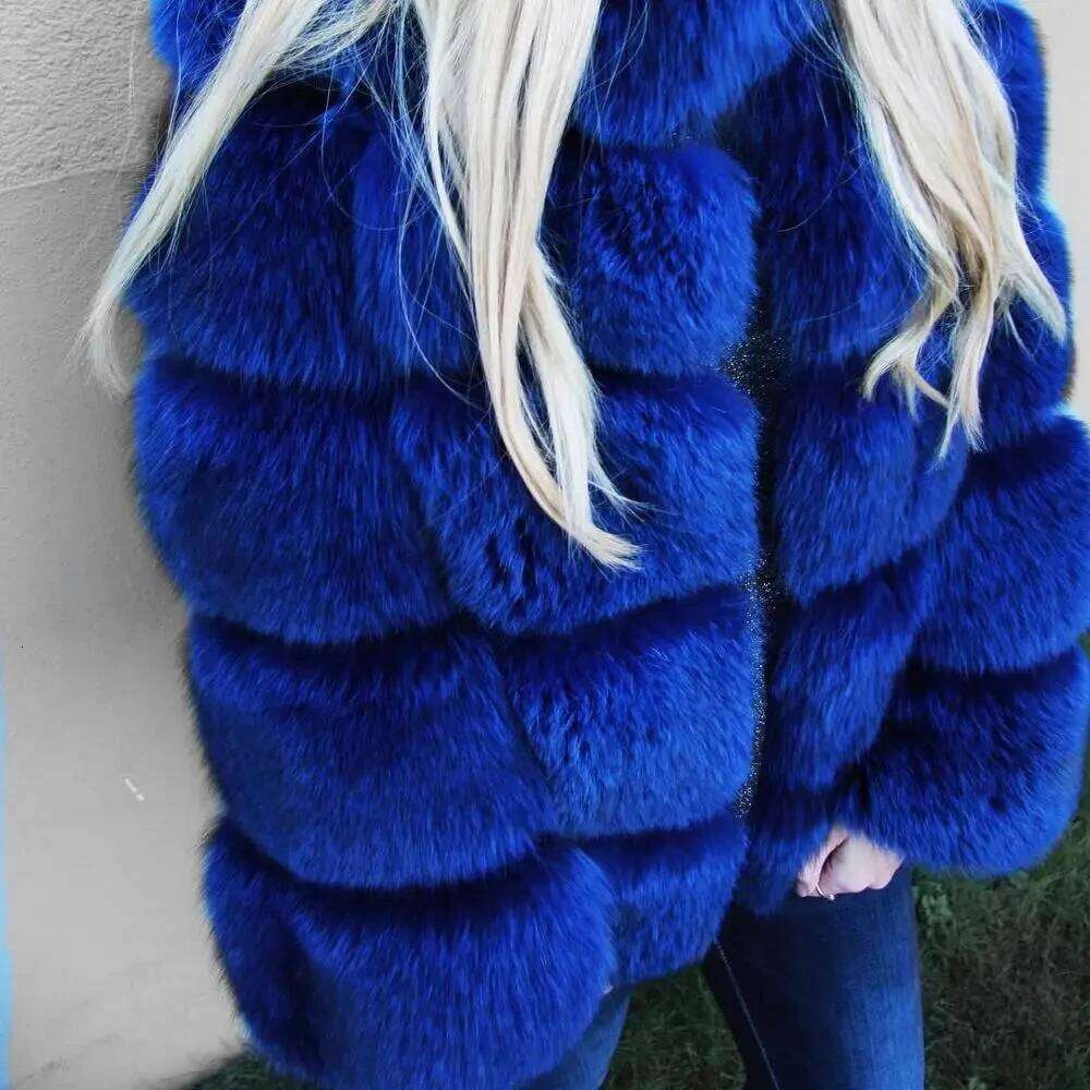 Hot Sell Multi-Color Optional Thick Warm Comfortable Autumn And Winter Faux Fox Fur Coat Women