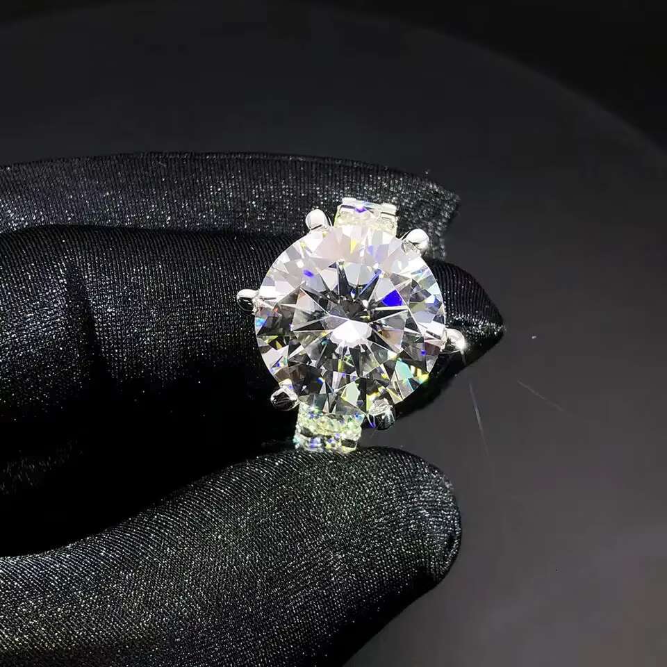 Hip Hop Cuban 925 Sterling Silver Fashion Ring with 2 Rows VVS Diamond Custom Jewelry Moissanite Rings