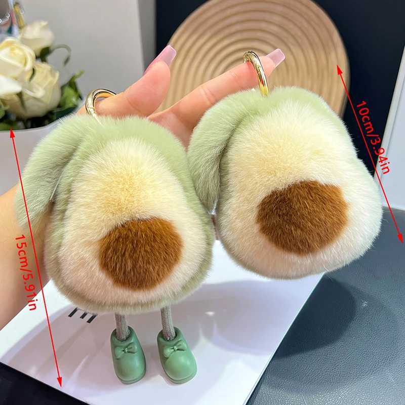 New Cute Fruit Keychain Plush Avocado Car Keychain Pendant Couple Key Cute Plush Doll Backpack Pendant Accessories Car Keychains W250526