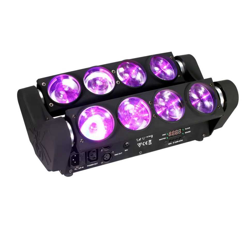 8x15W 4in1 RGBW Beam Moving Head Wash DJ Bar Strobe Stage Effects LED Spider Light XJ250527