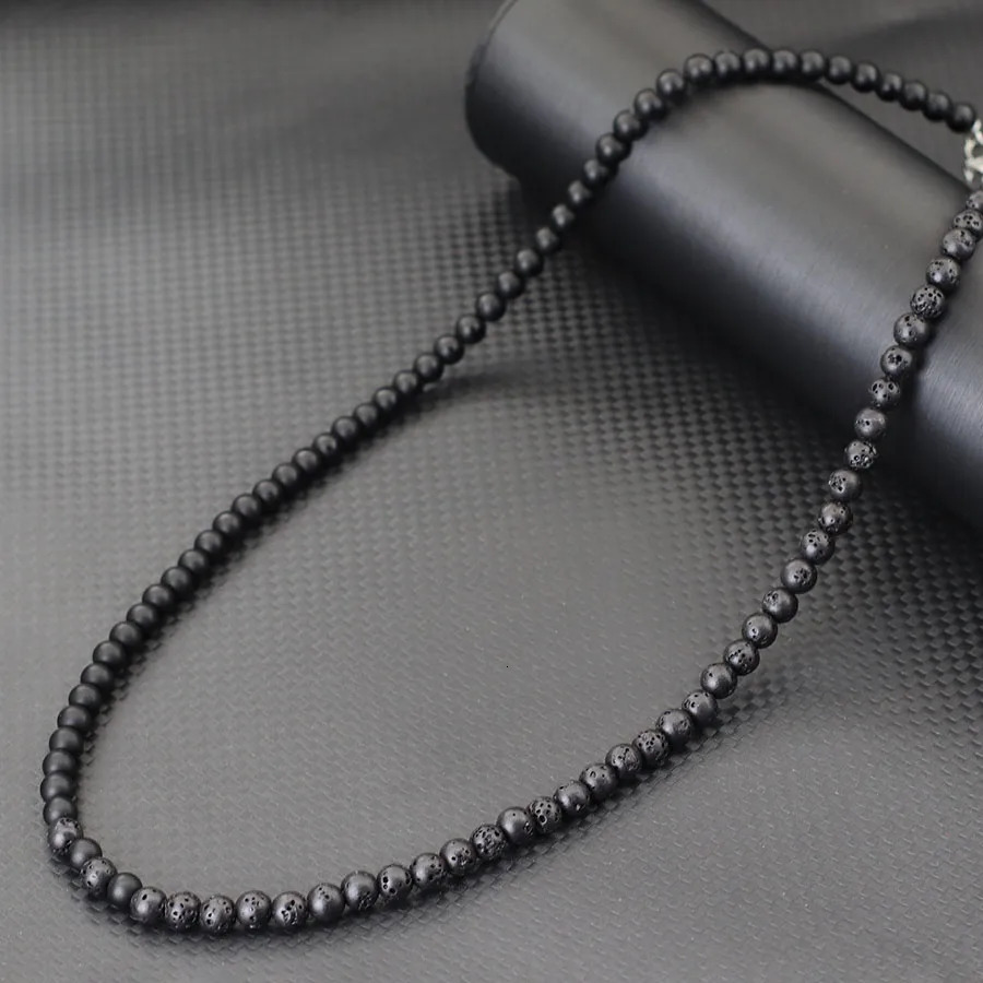 Stylish 6mm Stone Healing Necklace For Men 24 Inches Long Collar Stainless Steel Buckle Black White Yin Yang Bicolor Colar Gift 250522
