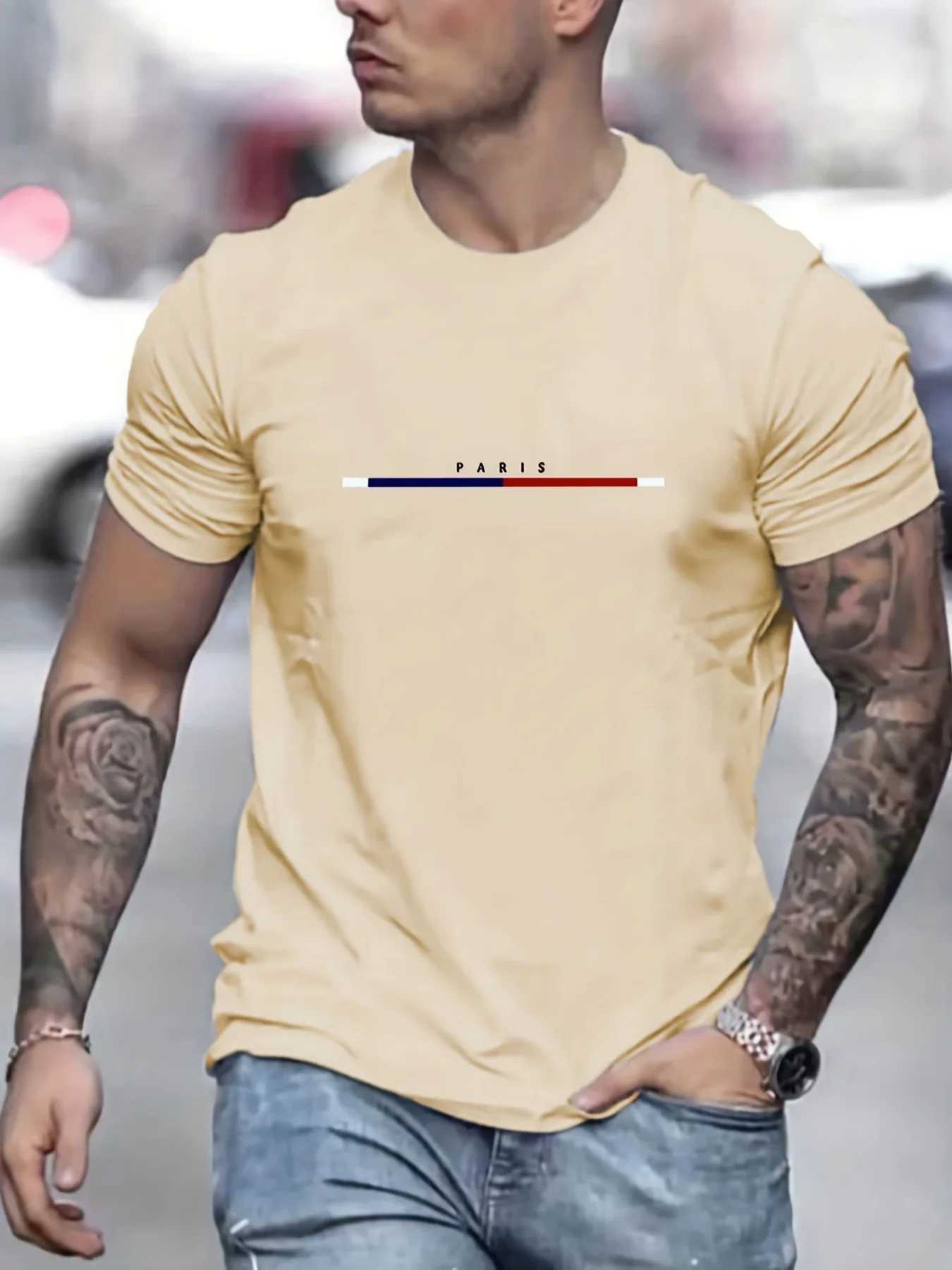 Paris Shirts Mens T-Shirts 3D Print Mens Clothes Short Sleeve Mens T Shirt Crew Neck Oversized T Shirt Fashion Mens Clothing Z250527