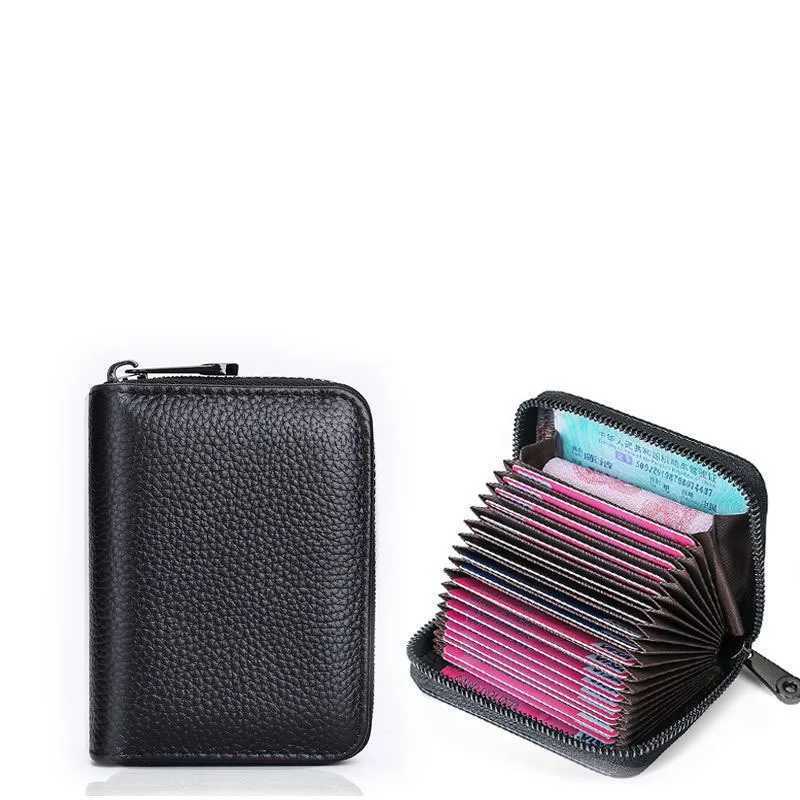 9/18 Bits Card Wallet Business Card Holder Wallet for Women Men Bank ID Holder PU Leather Protective Case Coin Purse Bags Z250527