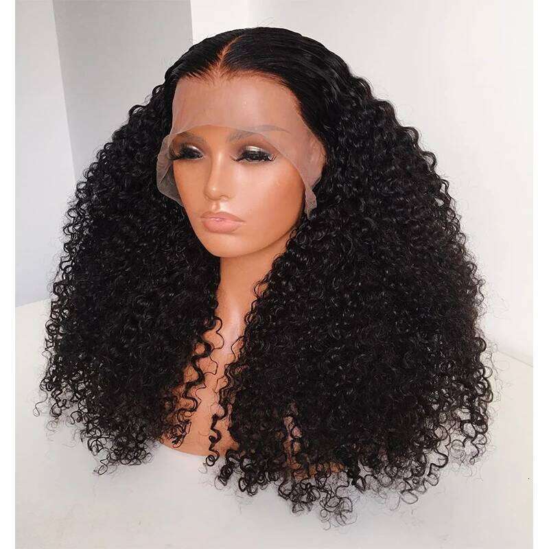 Natural Soft Long 26Inch Kinky Curly Lace Front Wig For Black Women Synthetic Preplucked Glueless Baby Hair Daily