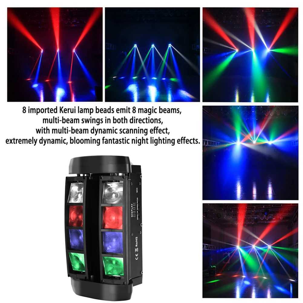 Yiflamefly Spider Stage Light Moving Head Light with 8x10W RGB LEDs Beam DJ Lights For Party Disco Wedding Live Stage LightingXJ250527