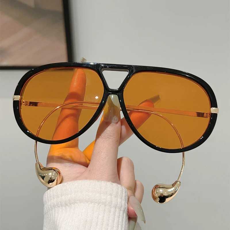 KAMMPT Oversized Pilot Sunglasses 2025 New in Fashion Double Bridge Gradient Shades Women Trendy Luxury Brand Design Sun Glasses Z250527