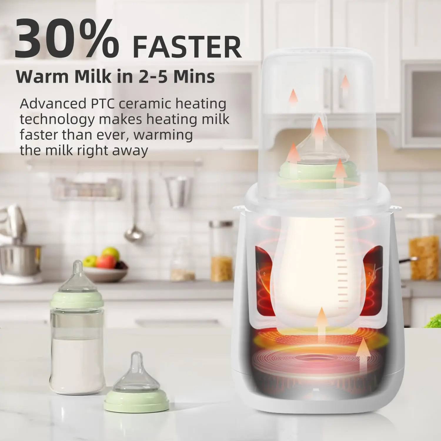Baby Bottle Warmer Sterilizer 24 hour 6in1Multifuntion Breast Milk Accurate Temperature Control Heater 250527