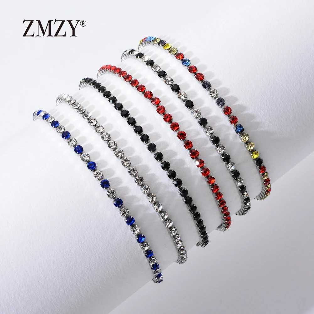 ZMZY 304L Stainless Steel Bracelet Rhinestone Sparkly Cubic Zirconia Tennis Link Bracelets Gifts For Women Wedding Jewelry W250526