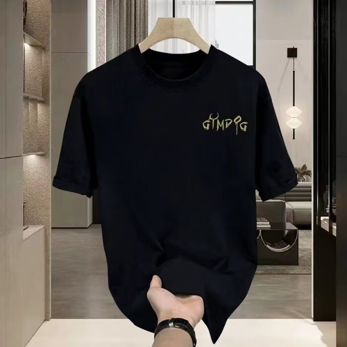New Free shipping designer t-shirt for mens t-shirt black white Summer American style trendy printed versatile casual round neck T-shirt