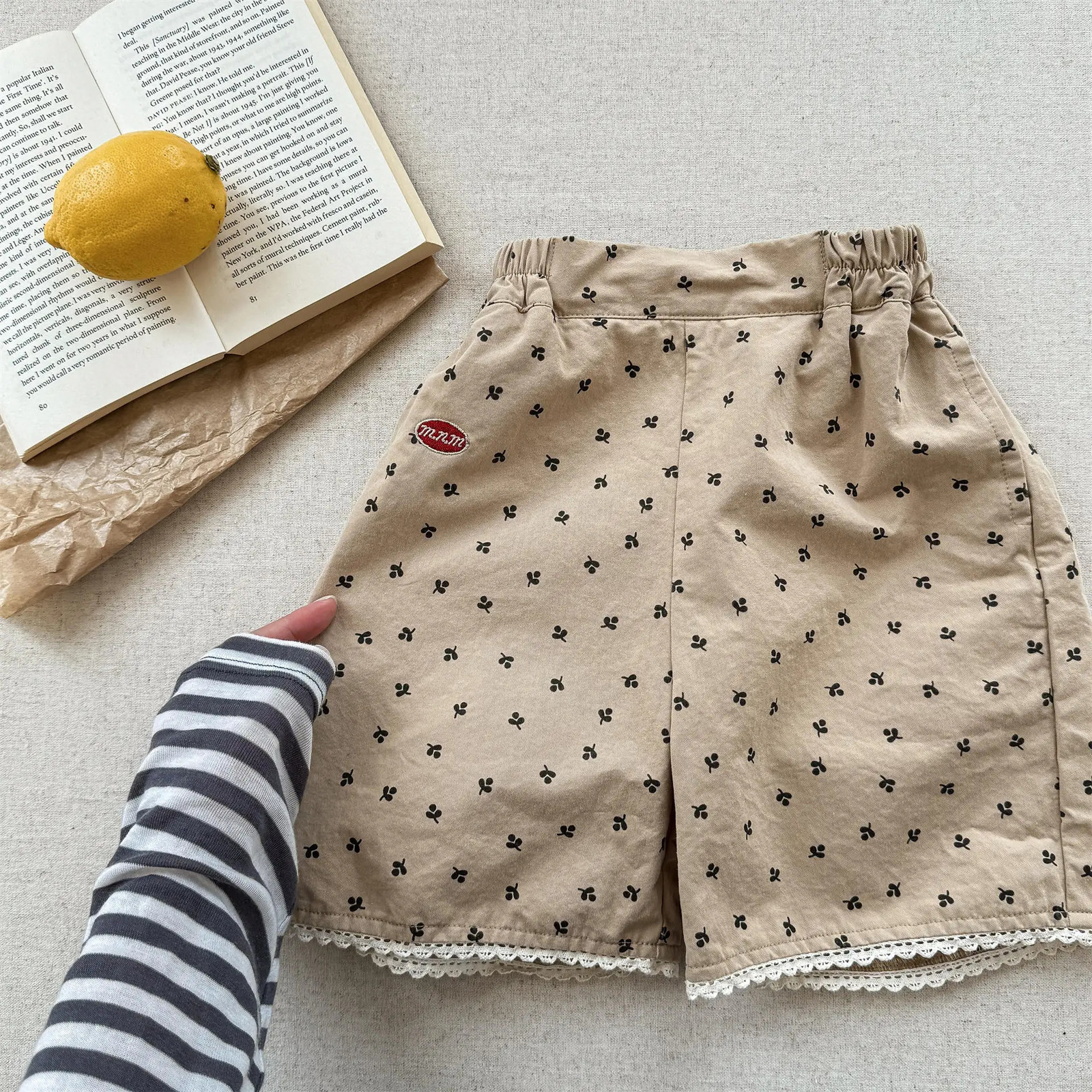 Girls Casual Shorts 06 Years Summer Blue Children Lace Kids Loose Fashion Baby Clothes Cotton Clothing 250527