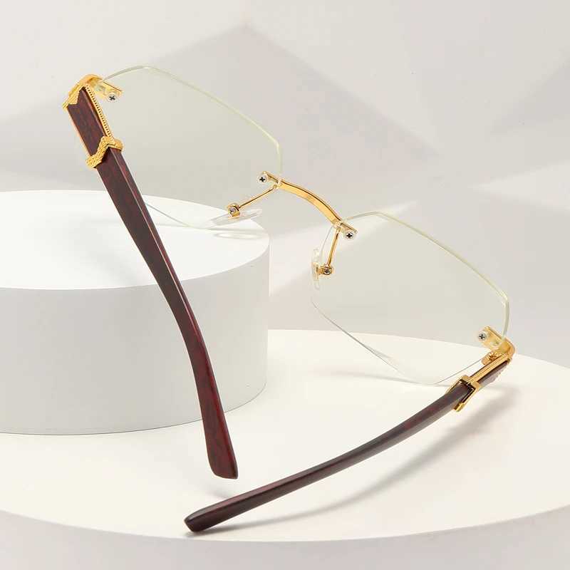 New Rimless Rectangle High Quality Sunglasses Women Men Brand Designer Clear Lens Eyewear UV400 Frameless Glasses Z250527