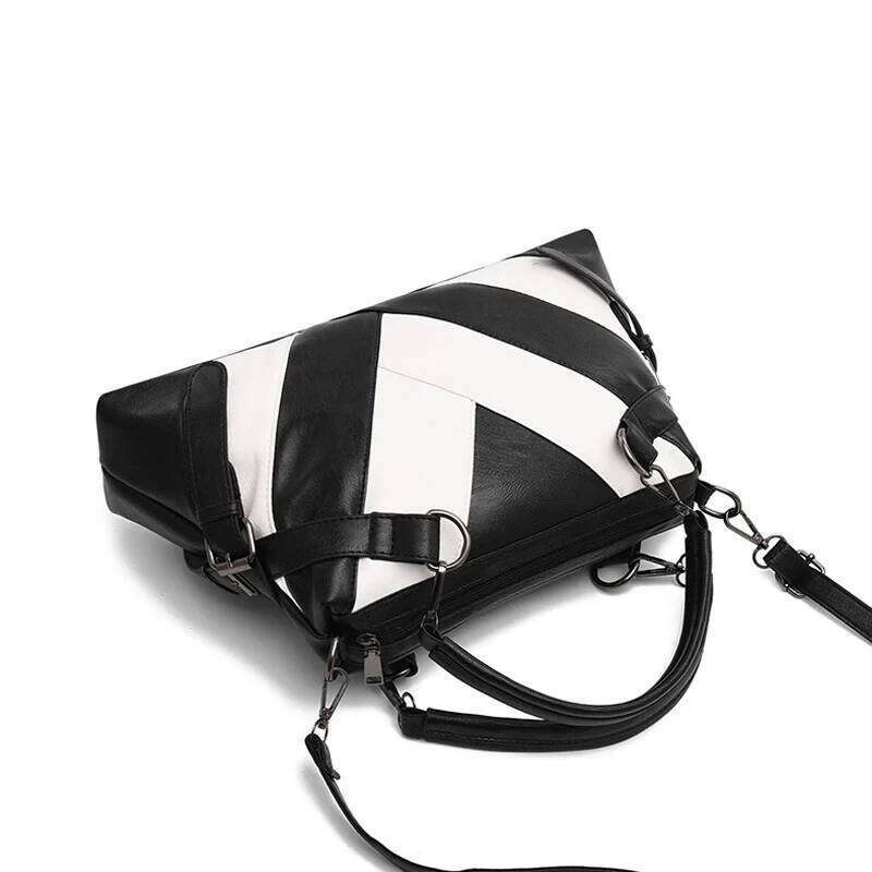Female Solid Color Patchwork Shoulder Women Designer Handbag Ladies PU Leather Crossbody Bag
