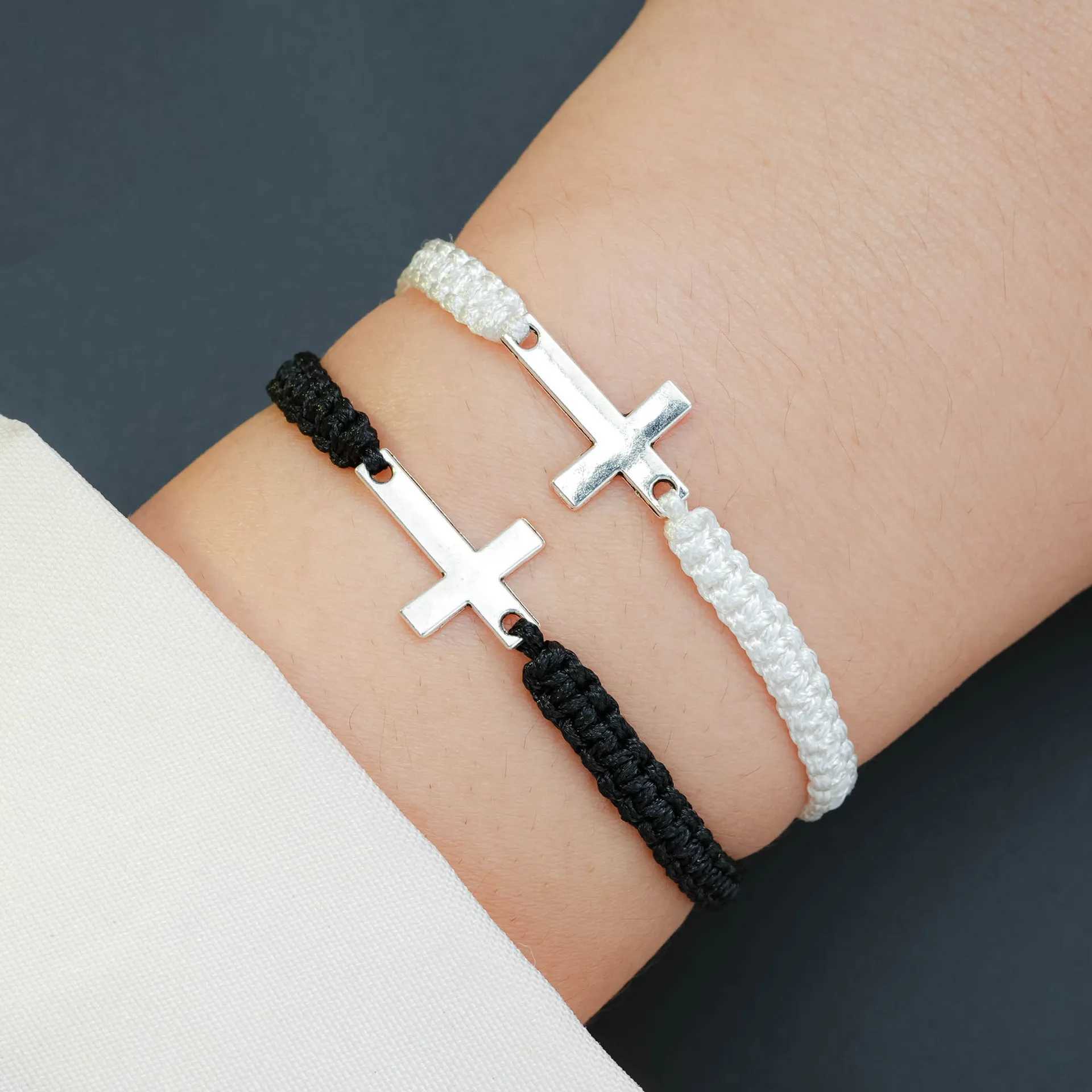 New Y2K Fashion Couple Bracelets for Women Tai Chi Yin Yang Hand-Woven Stitching Pendant Adjustable Rope Bracelets Jewelry Gifts W250526