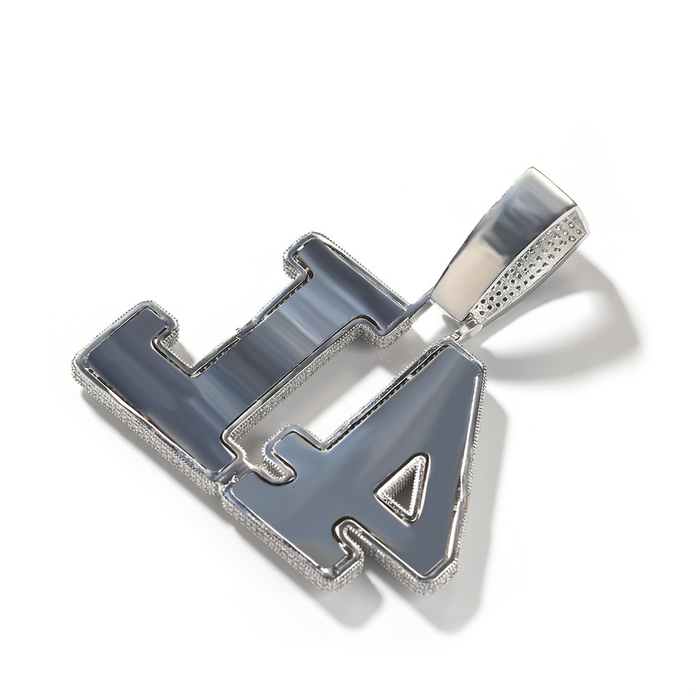 OACOCA Hip Hop Charm Necklace Custom Letter Iced Out Pendant VVS Moissanite Diamond 925 Sterling Silver Pendant Fine Jewelry Set