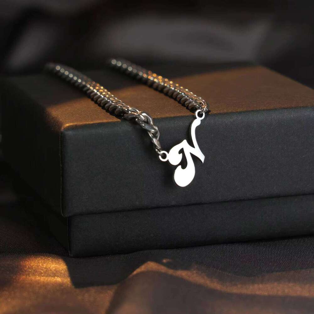 Stainless Steel Letter Necklace Personalized Custom 1-26 Initial With Fashion Cuban Chain for Women Men Gift Wholesale