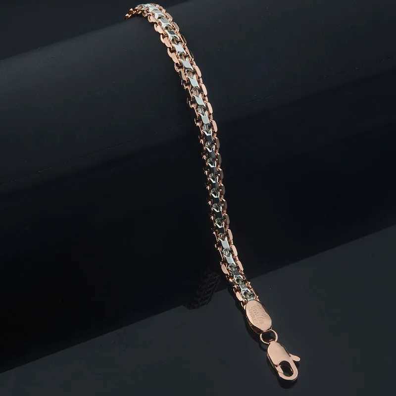 FJ 5MM 585 Rose White Gold Color Bracelet W250526