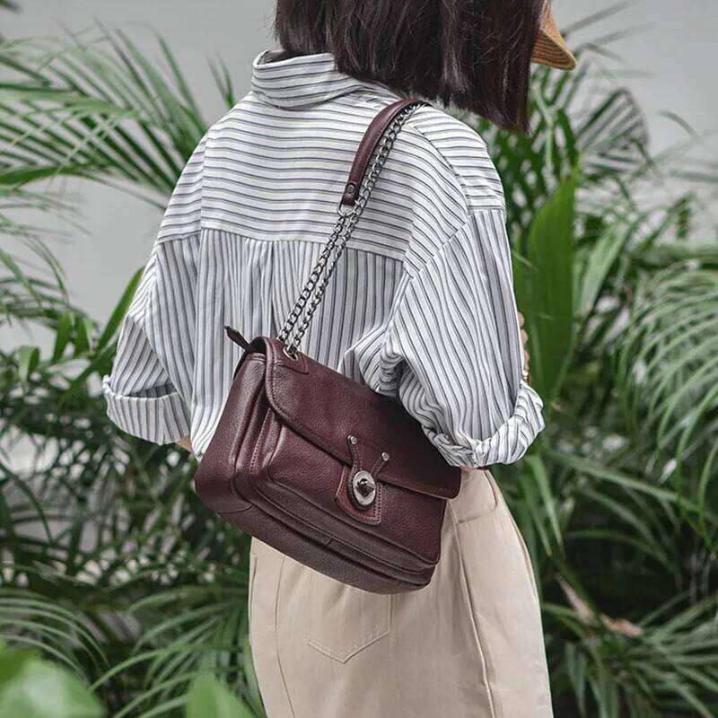 Fashion Organizer Designer Genuine Leather Women's Cross-Body Casual Daily Soft Real Cowhide Anti-Theft Shoulder Bag