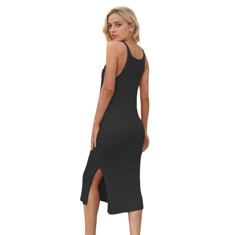 2025 Summer New Women's Fashion Casual Split Mid-Length Dress