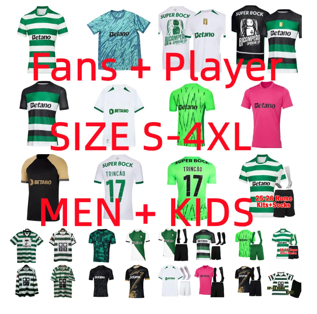 Sporting CP 25 26 Lisbons soccer jerseys 2025 2026 Lisboa GYOKERES Sarabia HJULMAND COATES ACUNA RONALDO retro 2001 2003 football shirt men kids kits Player version