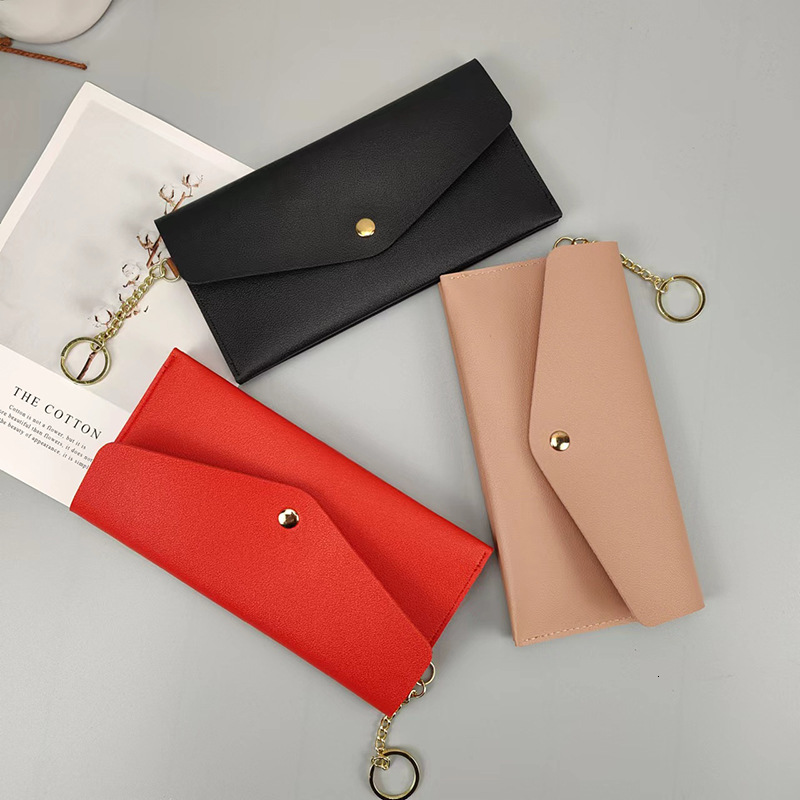 New portable women's long wallet, women's handbag, multi card slot, snap button, fashionable mobile phone bag, designer, fashionable men