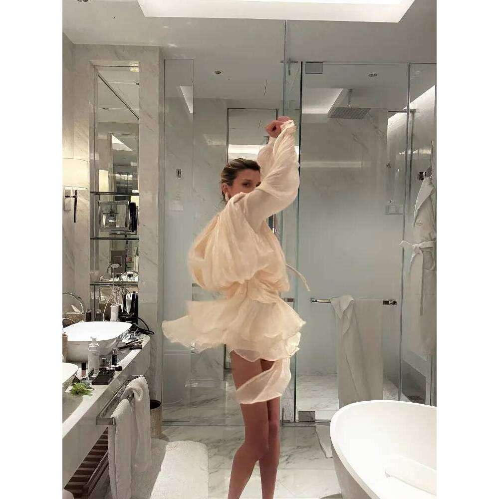 Hot Tight Dresses Stunning Shiny Ruffles Lace Up Mini Dress Women S Chic Loose Hollow Out A Line Pleated Vestidos Lady Summer Party Gowns New Casual K
