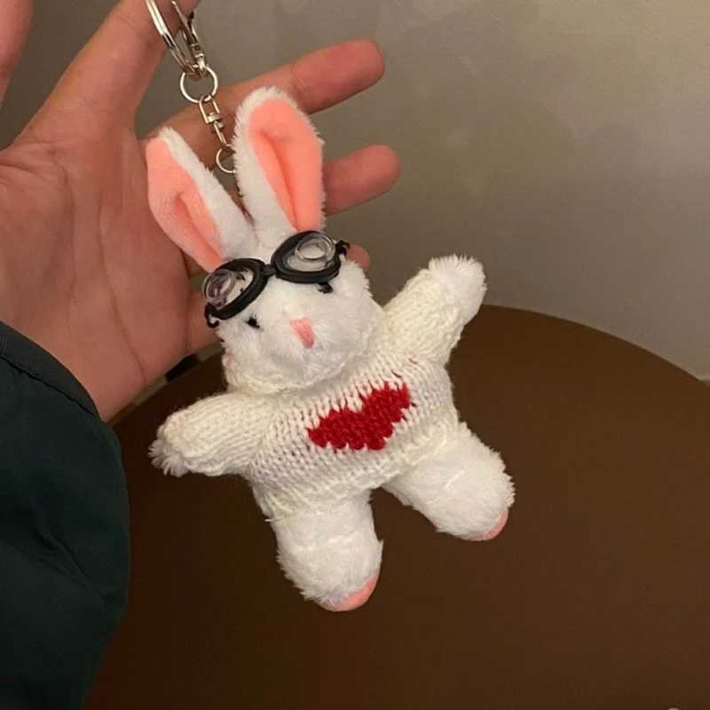 Cartoon Plush Stuffed Dolls Toy Keychain Rabbit Animal Backpack Pendant Korean Keyring Birthday Gifts for Women W250526